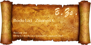 Bodolai Zsanett névjegykártya